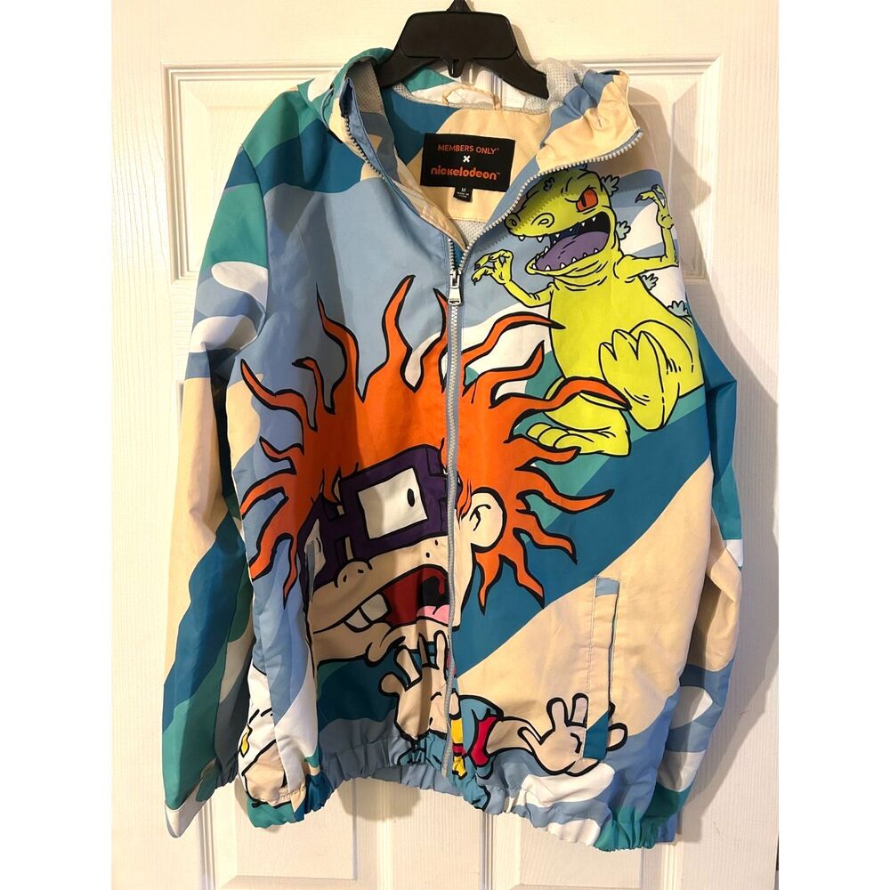 Members Only Rugrats Jacket Adult Medium Featuring Chuckie Tommy and Reptar